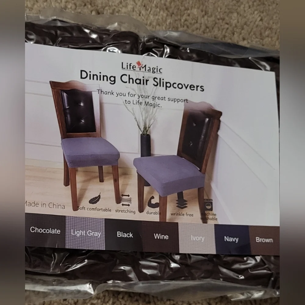 New 4pcs Chair Covers Stretch Brown